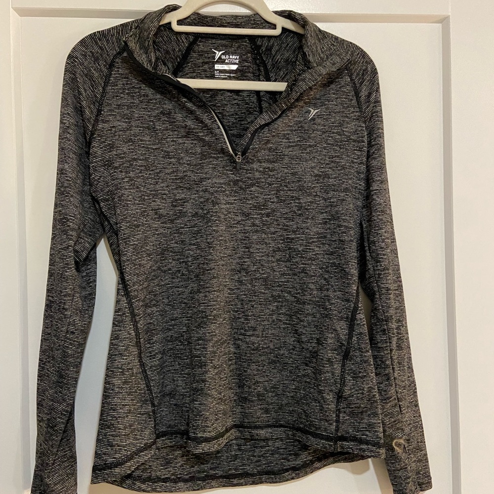 Grey Old Navy Go Fit Quarter Zip